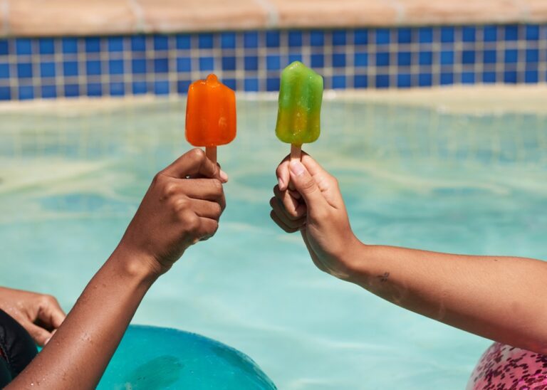 electrolyte popsicle made of Pedialyte Sparkling Rush